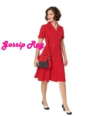 unique vintage red blazer midi dress size medium